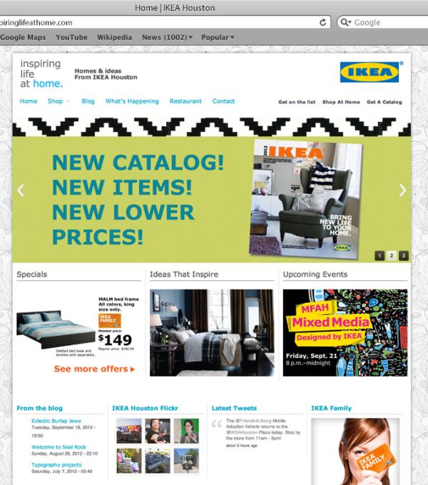 IKEA Houston Homepage